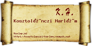 Kosztolánczi Harlám névjegykártya